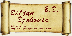 Biljan Đaković vizit kartica